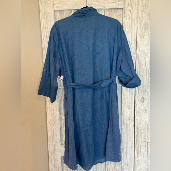 NY Collection Denim Dress 3X. Sides are different material see last pic - Picture 2 of 7